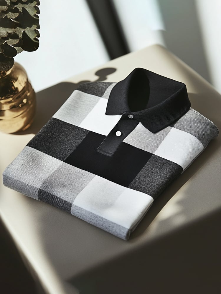 Camisa polo clásico ejecutivo Logo Button de manga corta para hombre