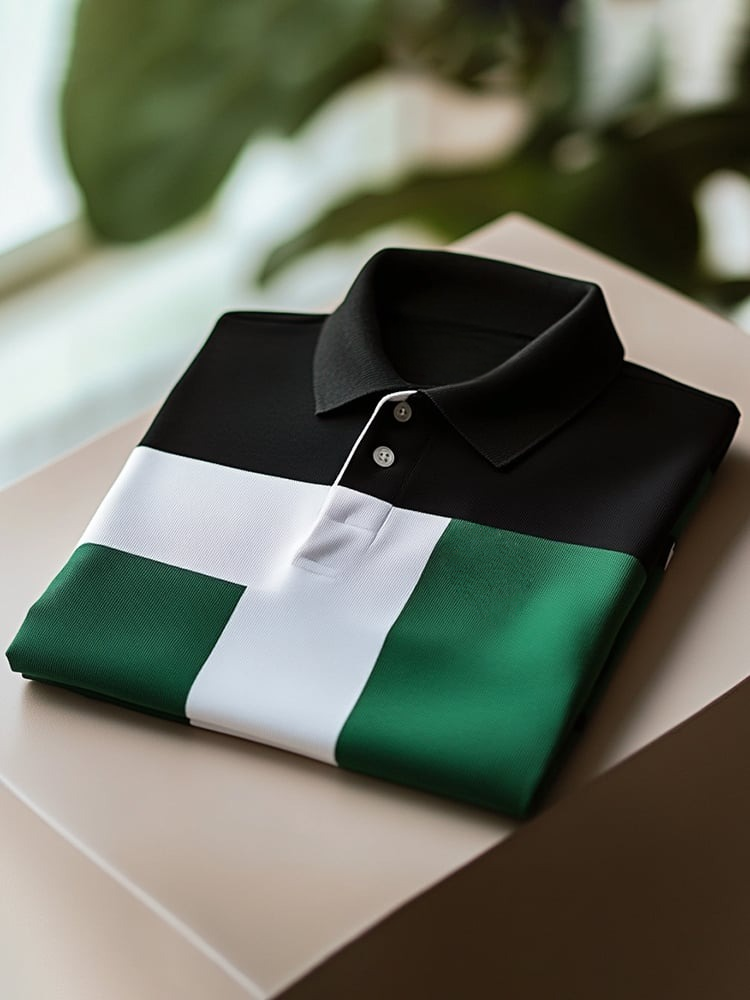 Camisa polo clásico ejecutivo Logo Button de manga corta para hombre