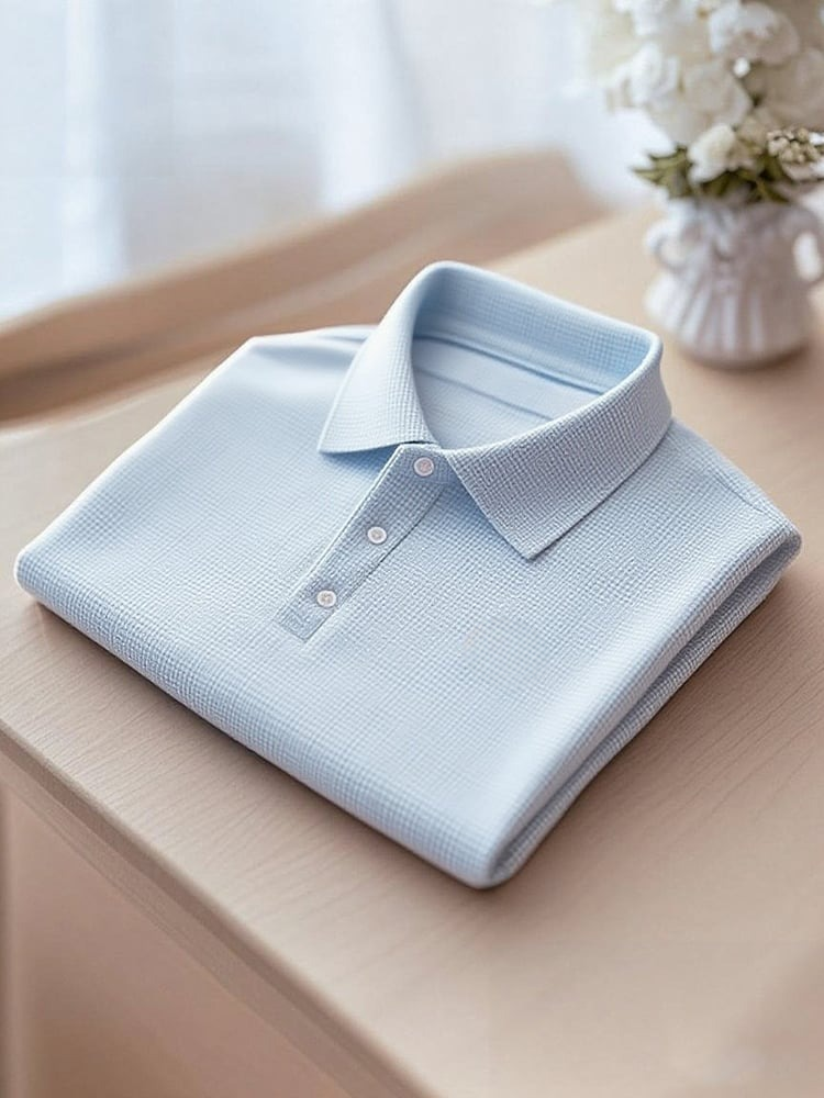 Camisa polo ejecutivo casual a cuadros Button de manga corta para hombre
