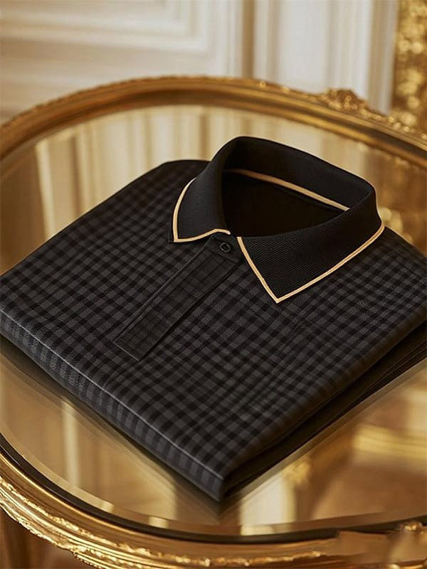 Camisa polo clásico ejecutivo Logo Button de manga corta para hombre