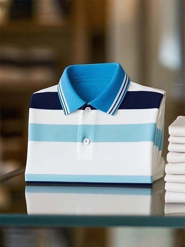 Camisa polo clásico ejecutivo Logo Button de manga corta para hombre