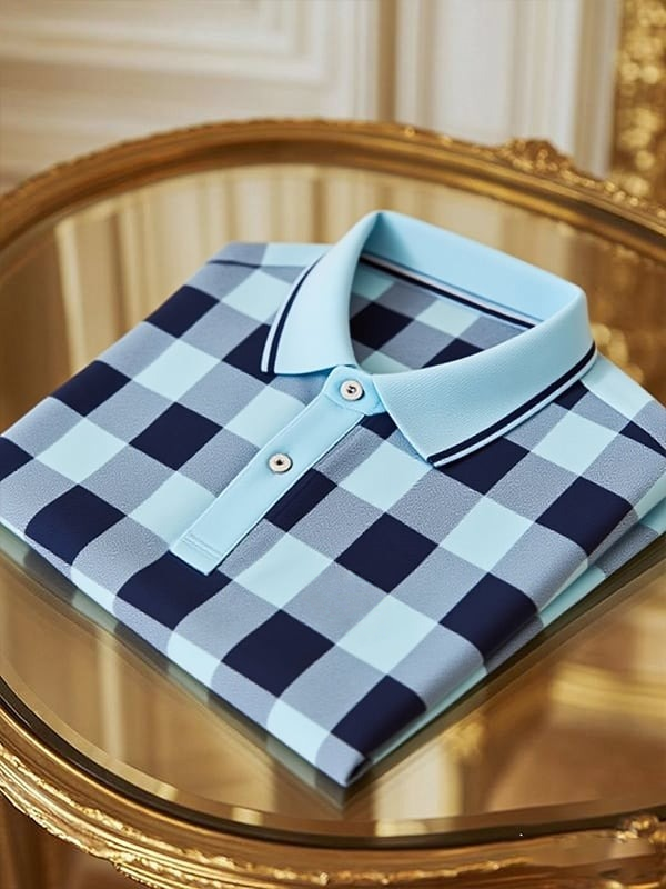 Camisa polo clásico ejecutivo Logo Button de manga corta para hombre