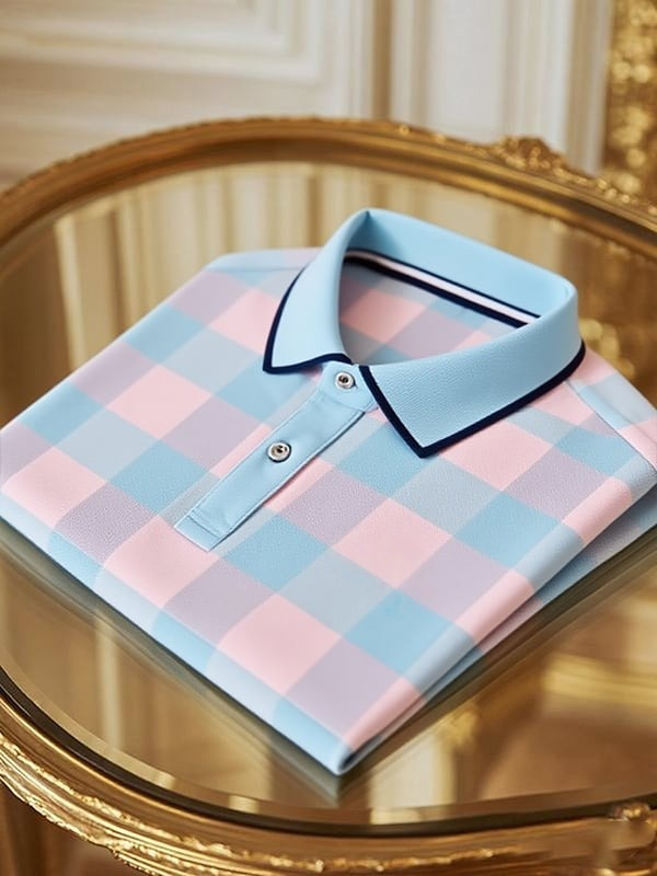 Camisa polo clásico ejecutivo Logo Button de manga corta para hombre