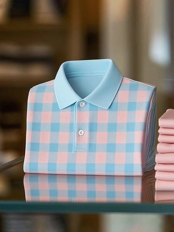 Camisa polo clásico ejecutivo Logo Button de manga corta para hombre
