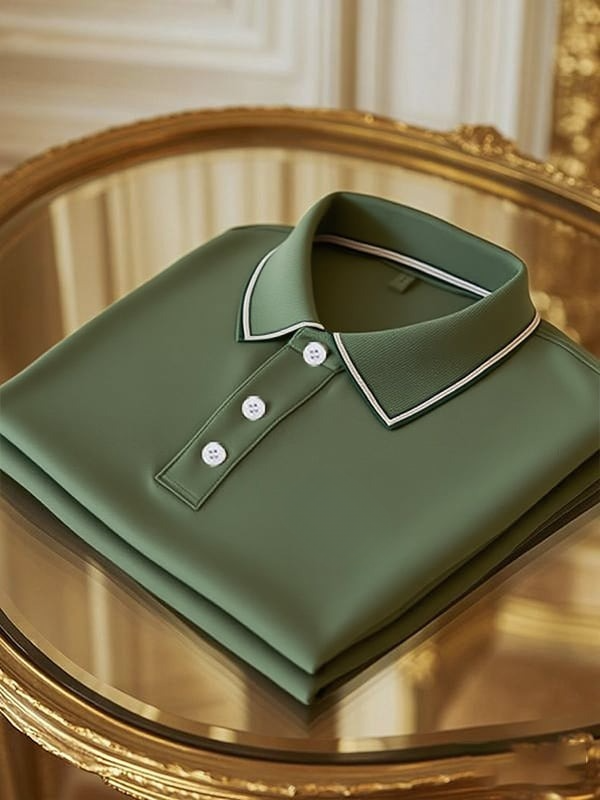 Camisa polo clásico ejecutivo Logo Button de manga corta para hombre