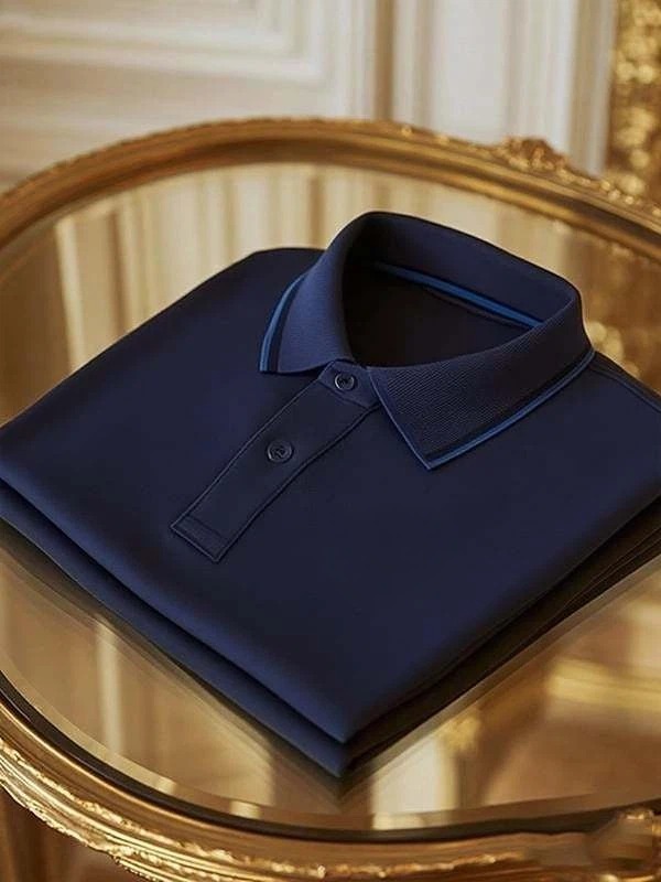 Camisa polo clásico ejecutivo Logo Button de manga corta para hombre