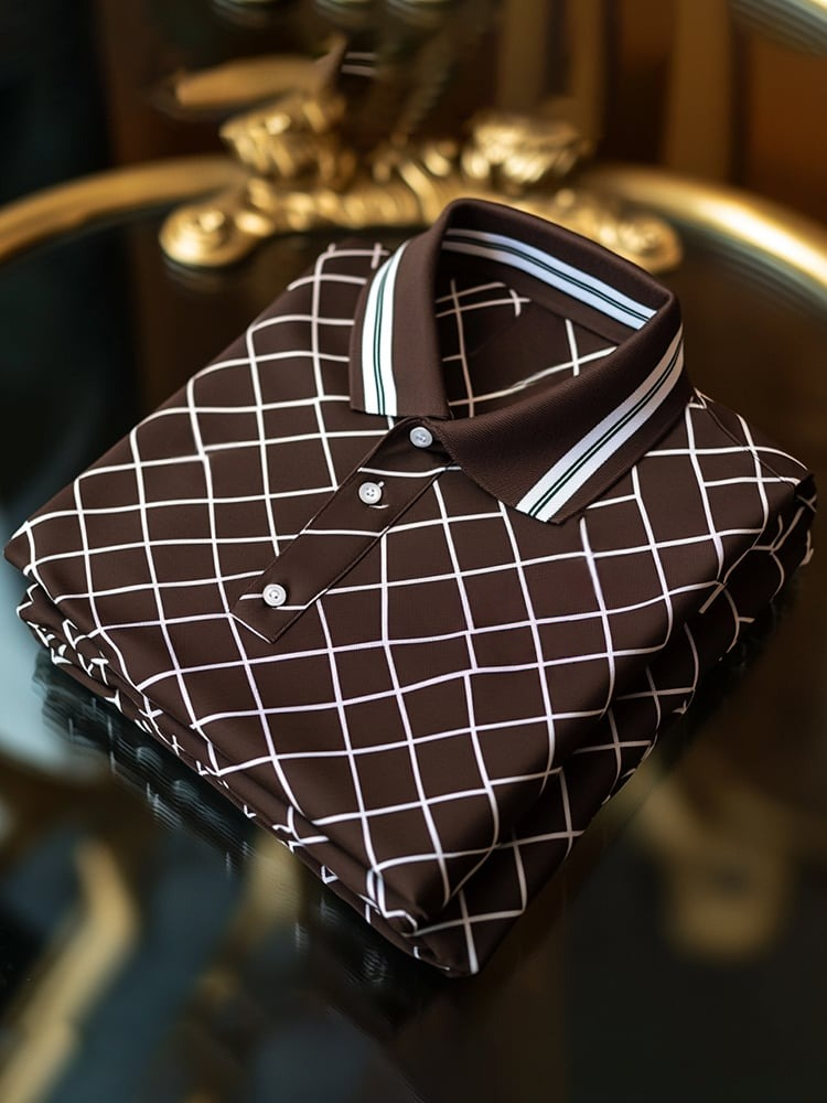 Camisa polo clásico ejecutivo Logo Button de manga corta para hombre