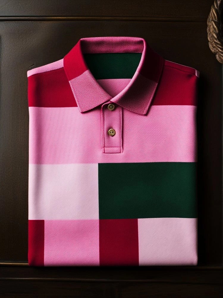 Camisa polo clásico ejecutivo Logo Button de manga corta para hombre