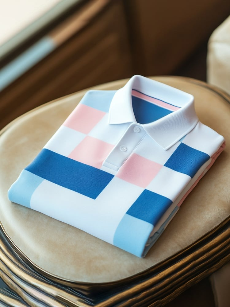 Camisa polo clásico ejecutivo Logo Button de manga corta para hombre