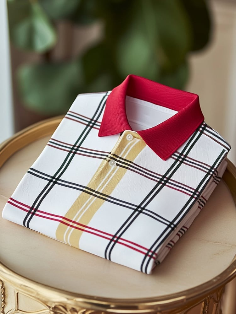Camisa polo clásico ejecutivo Logo Button de manga corta para hombre