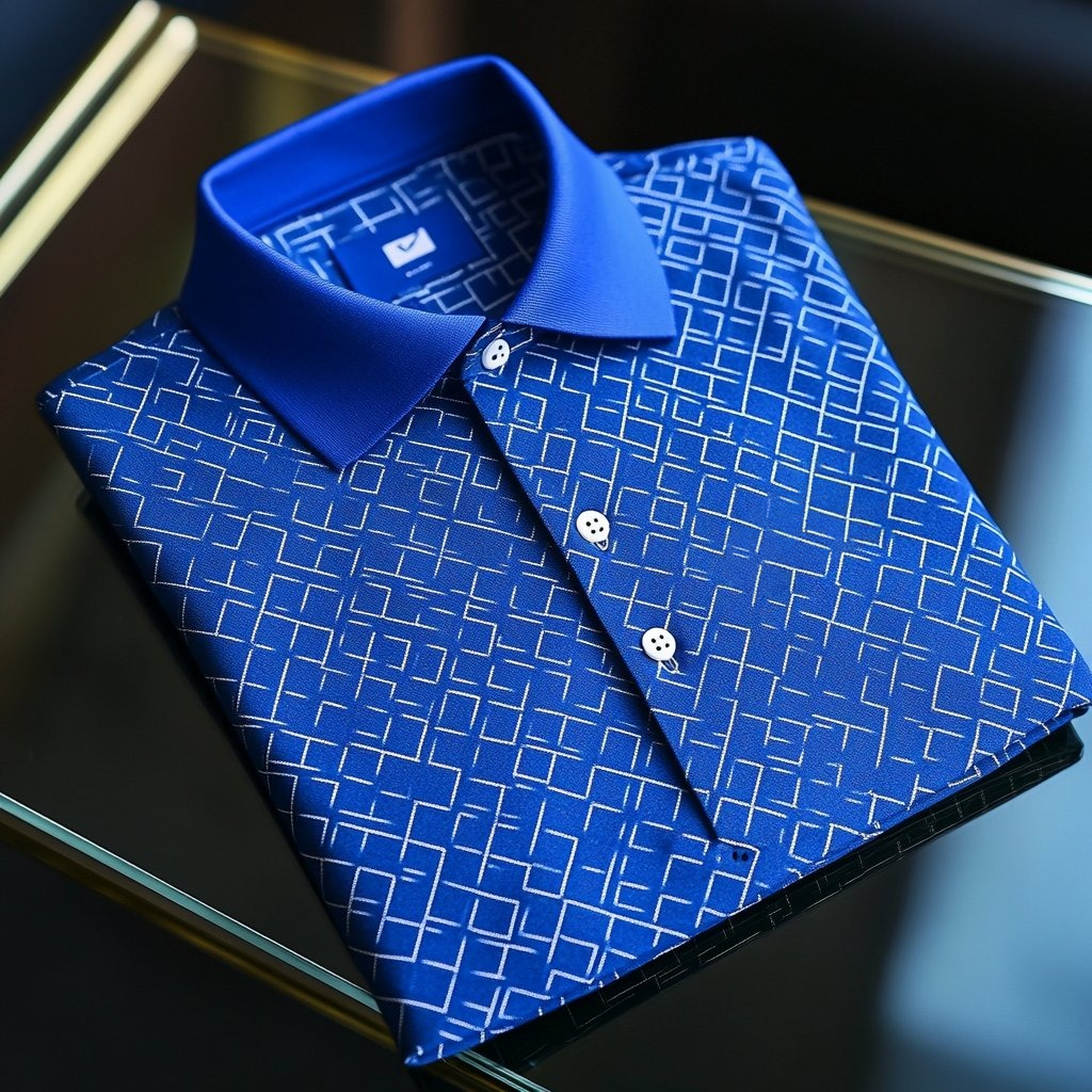 Camisa polo ejecutivo casual estampado Button de manga corta para hombre