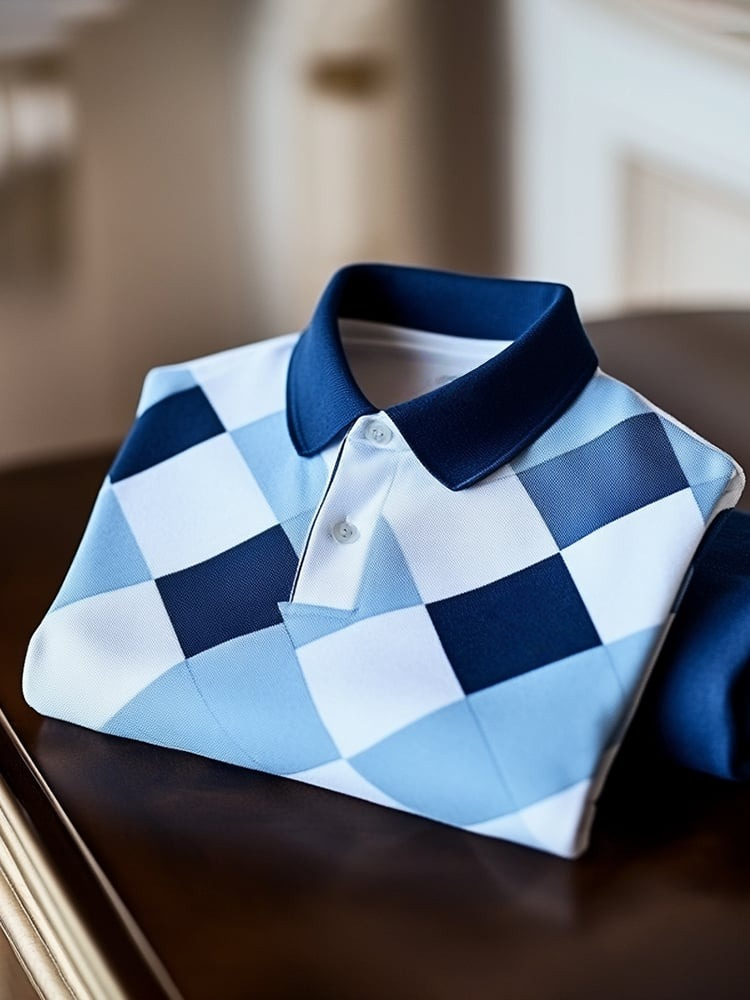 Camisa polo clásico ejecutivo Logo Button de manga corta para hombre