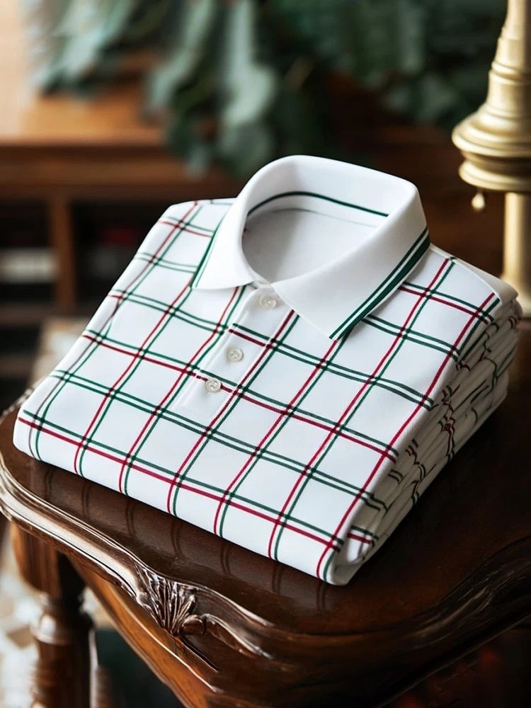 Camisa polo clásico ejecutivo Logo Button de manga corta para hombre