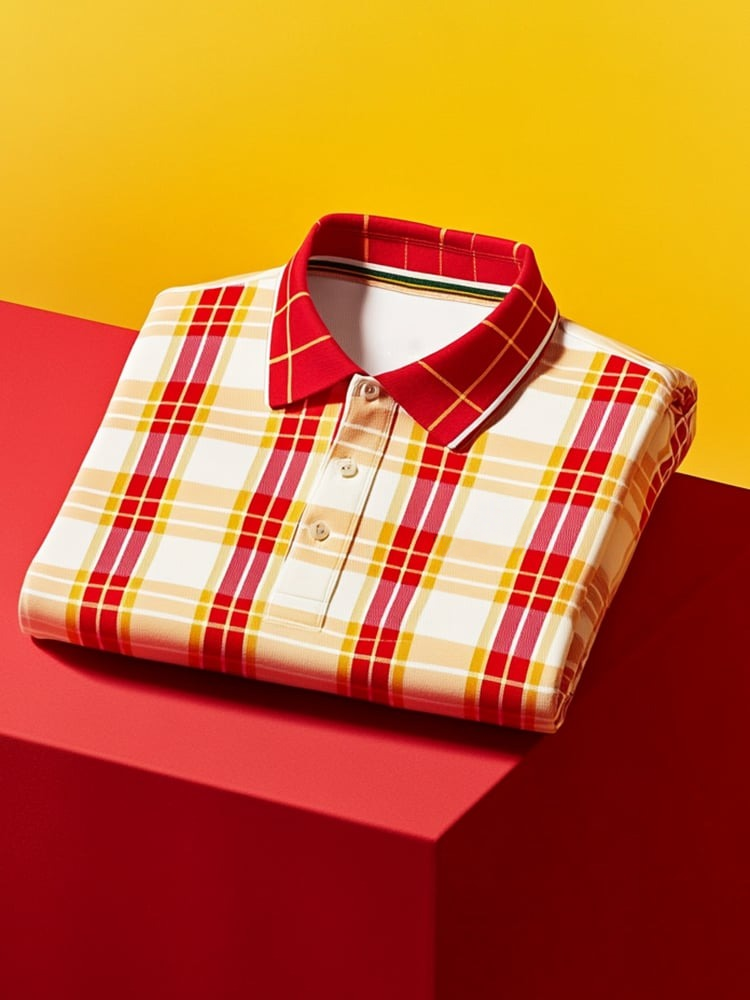 Camisa polo clásico ejecutivo Logo Button de manga corta para hombre