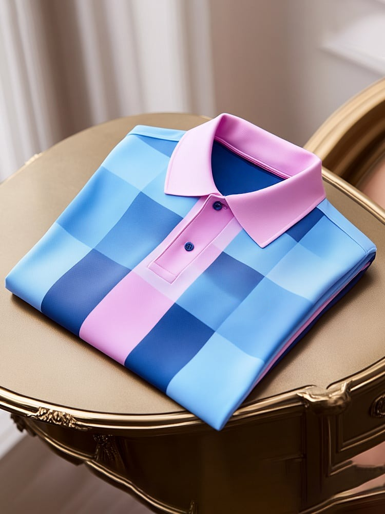 Camisa polo clásico ejecutivo Logo Button de manga corta para hombre