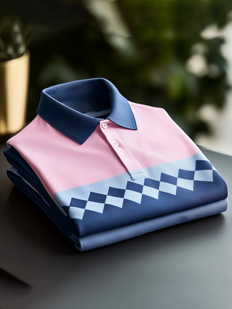 Camisa polo clásico ejecutivo Logo Button de manga corta para hombre