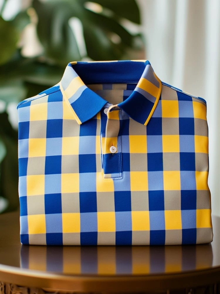 Camisa polo clásico ejecutivo Logo Button de manga corta para hombre