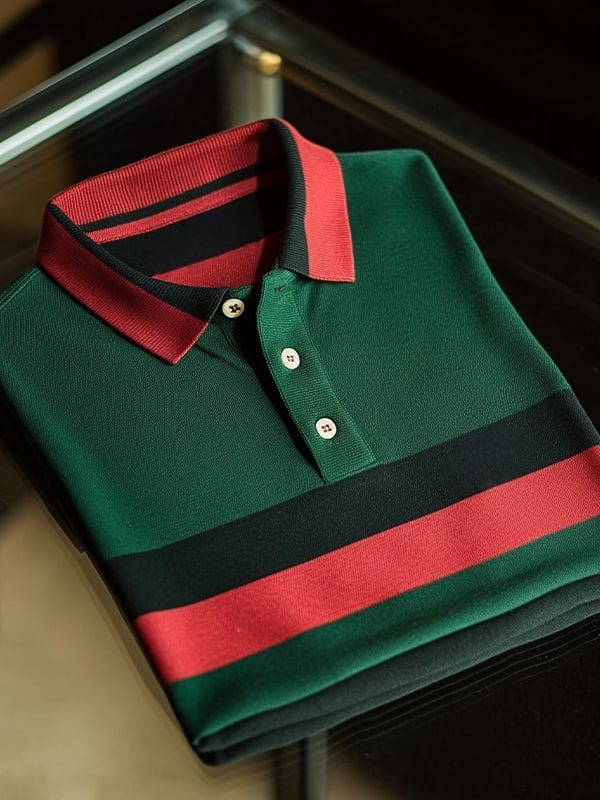 Camisa polo clásico ejecutivo Logo Button de manga corta para hombre