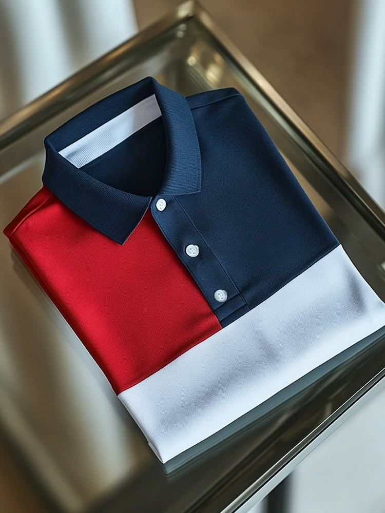 Camisa polo ejecutivo casual Button de manga corta para hombre
