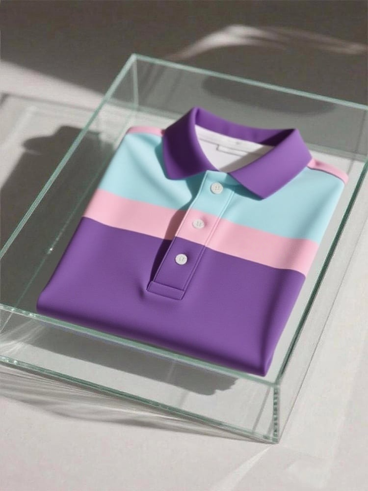 Camisa polo ejecutivo casual Button de manga corta para hombre