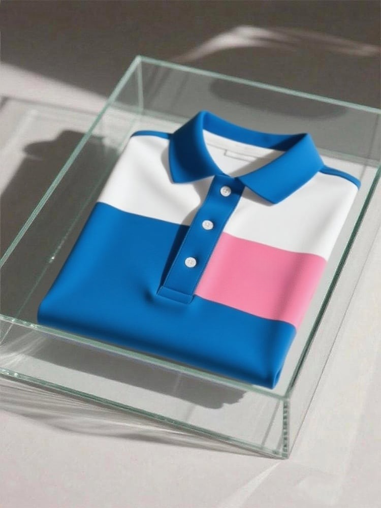 Camisa polo ejecutivo casual Button de manga corta para hombre