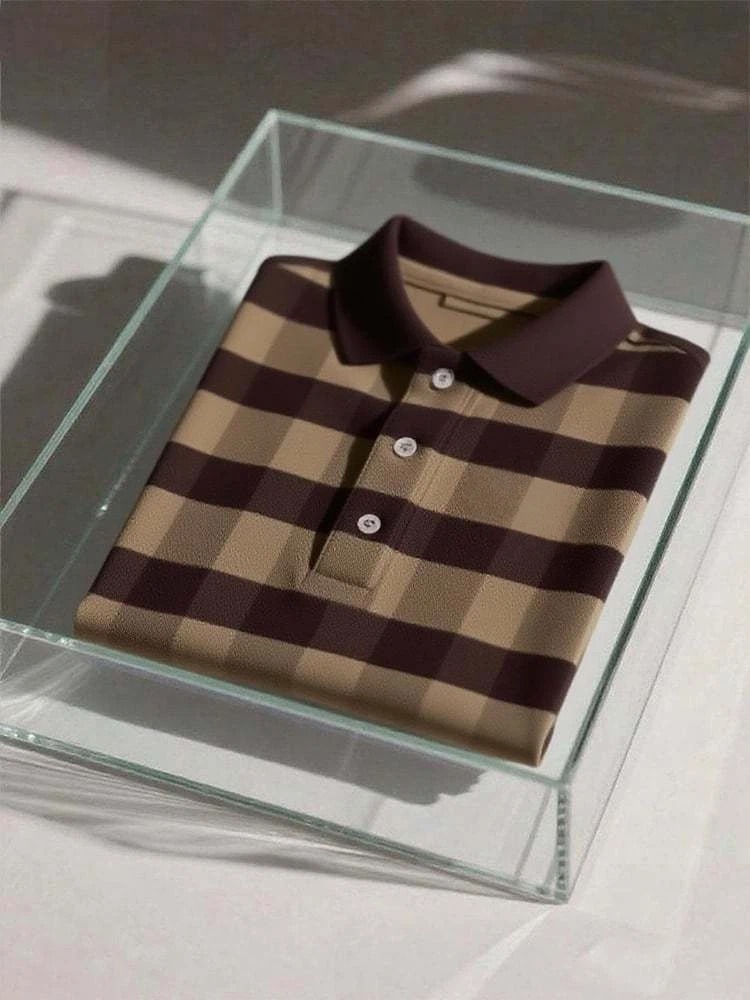 Camisa polo ejecutivo casual Button de manga corta para hombre