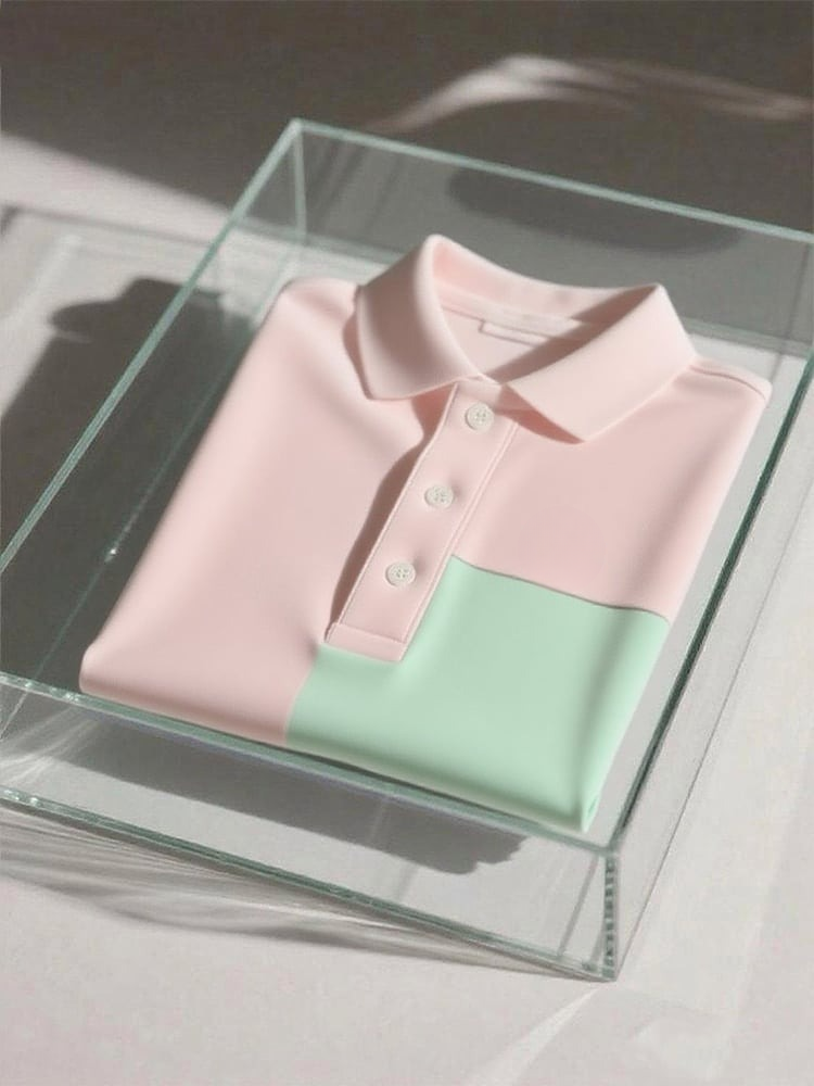 Camisa polo ejecutivo casual Button de manga corta para hombre