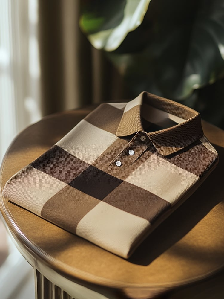 Camisa polo clásico ejecutivo Logo Button de manga corta para hombre