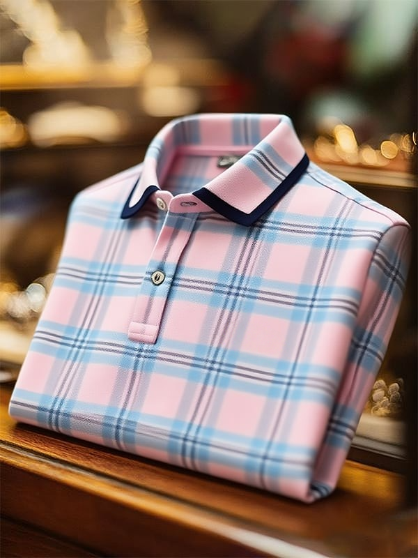 Camisa polo clásico ejecutivo Logo Button de manga corta para hombre