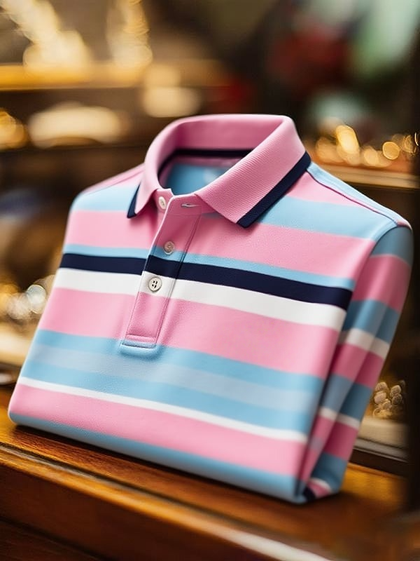 Camisa polo clásico ejecutivo Logo Button de manga corta para hombre