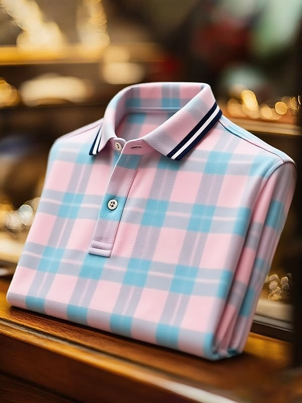 Camisa polo clásico ejecutivo Logo Button de manga corta para hombre