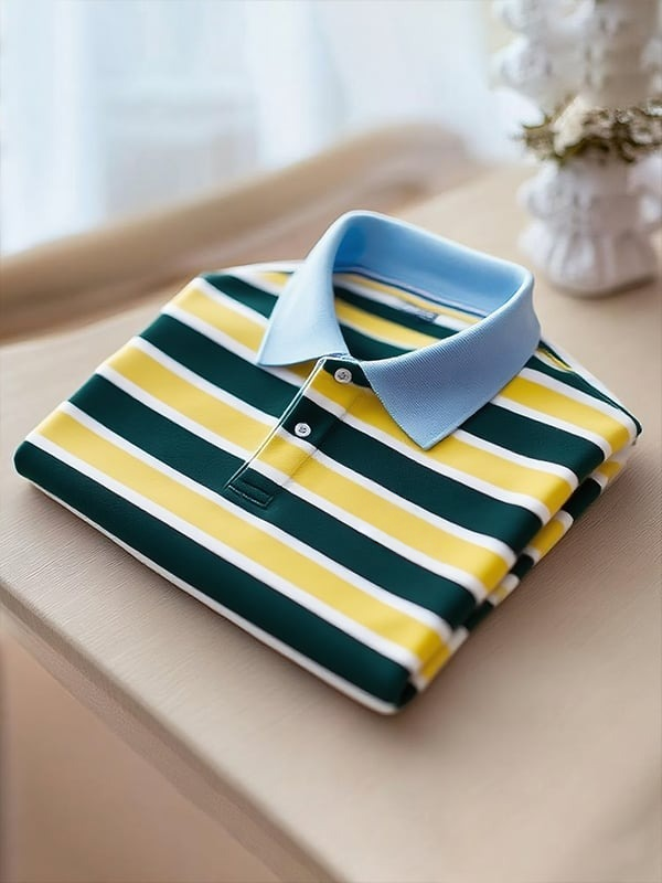 Camisa polo clásico ejecutivo Logo Button de manga corta para hombre