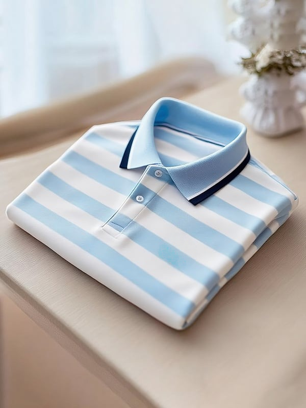 Camisa polo clásico ejecutivo Logo Button de manga corta para hombre