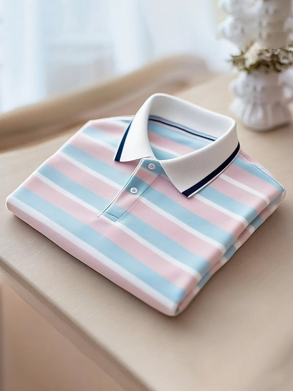Camisa polo clásico ejecutivo Logo Button de manga corta para hombre