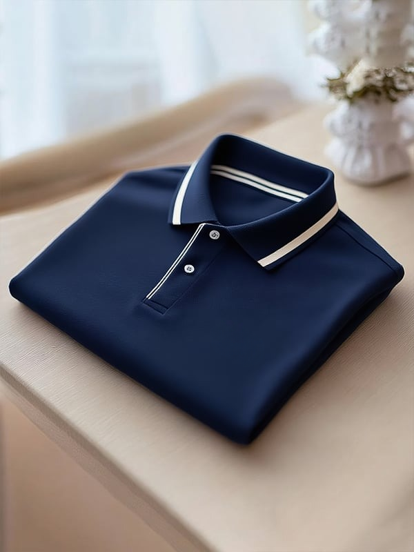 Camisa polo clásico ejecutivo Logo Button de manga corta para hombre