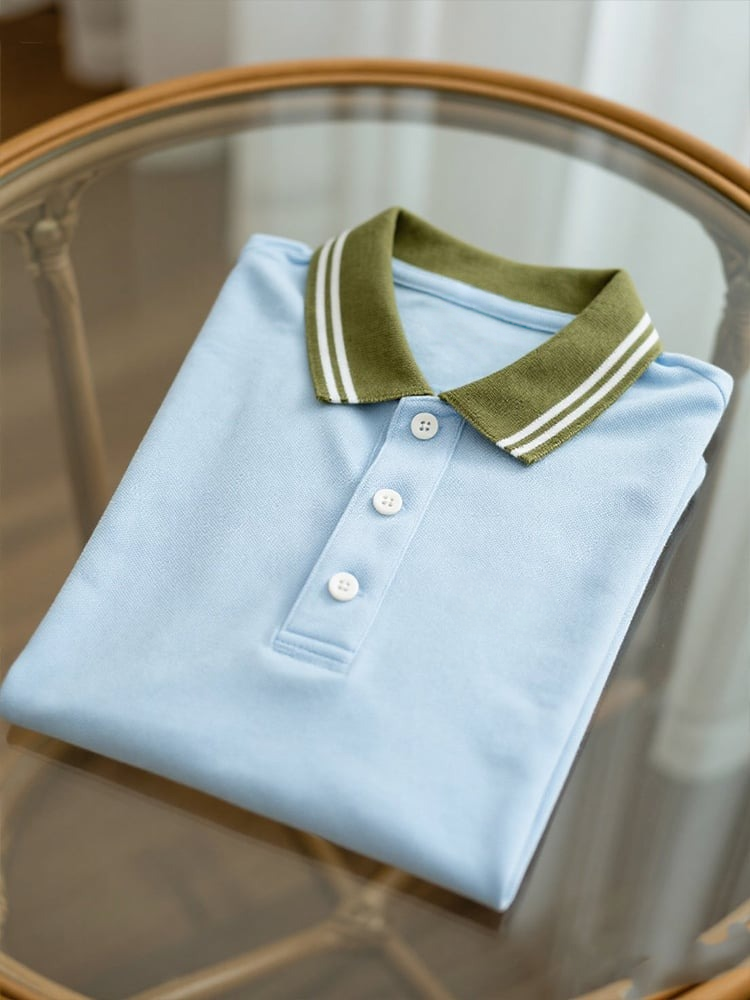 Camisa polo ejecutivo casual Button de manga corta para hombre