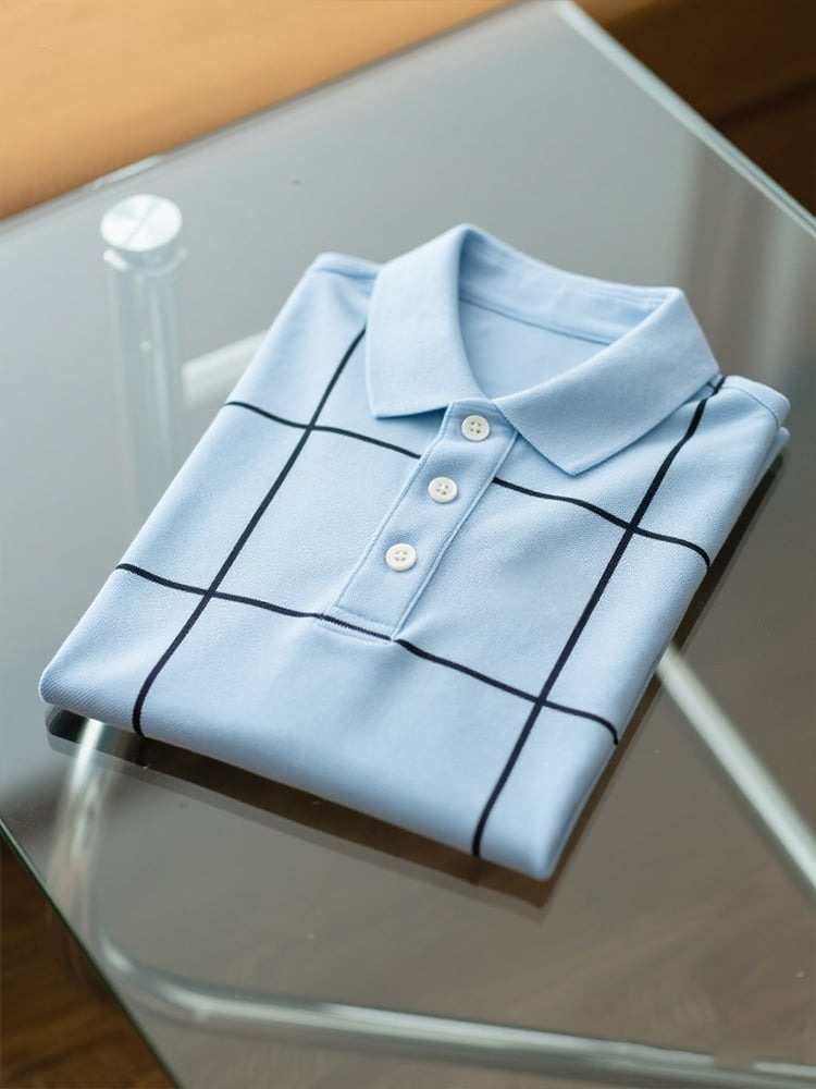 Camisa polo ejecutivo casual Button de manga corta para hombre