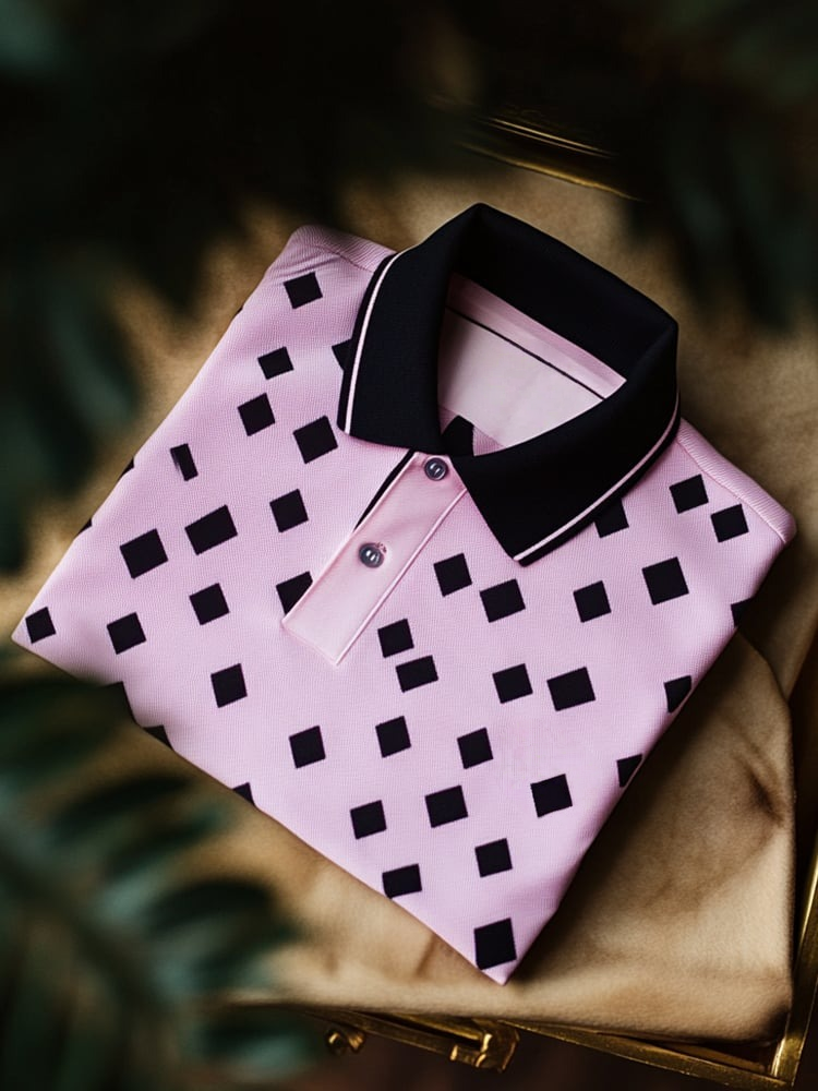 Camisa polo clásico ejecutivo Logo Button de manga corta para hombre