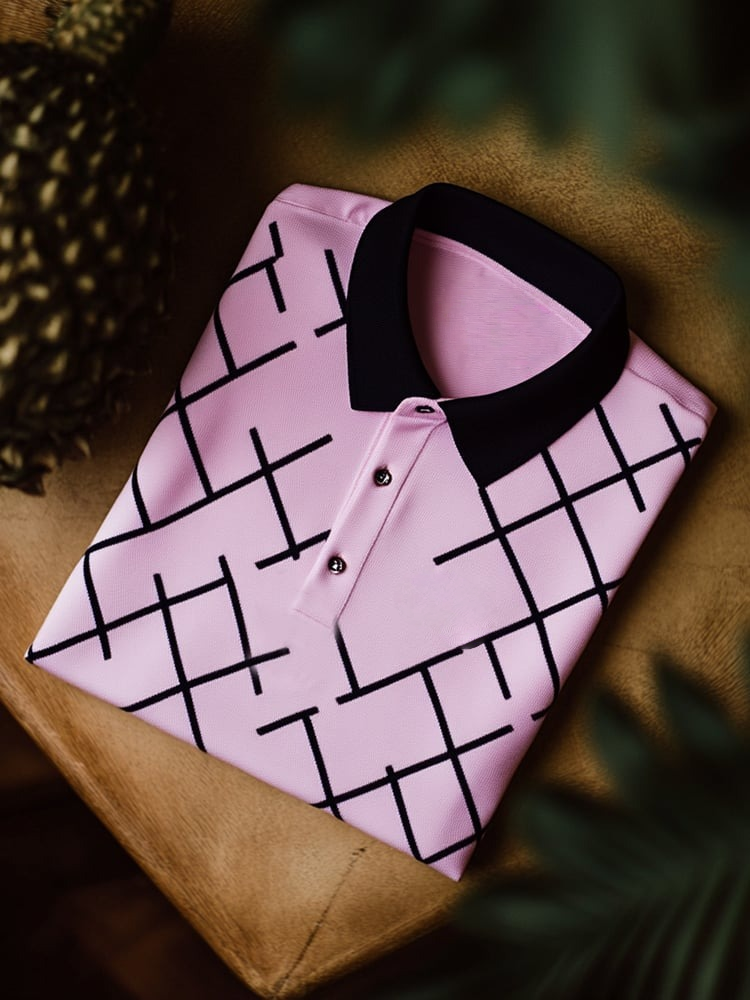 Camisa polo clásico ejecutivo Logo Button de manga corta para hombre
