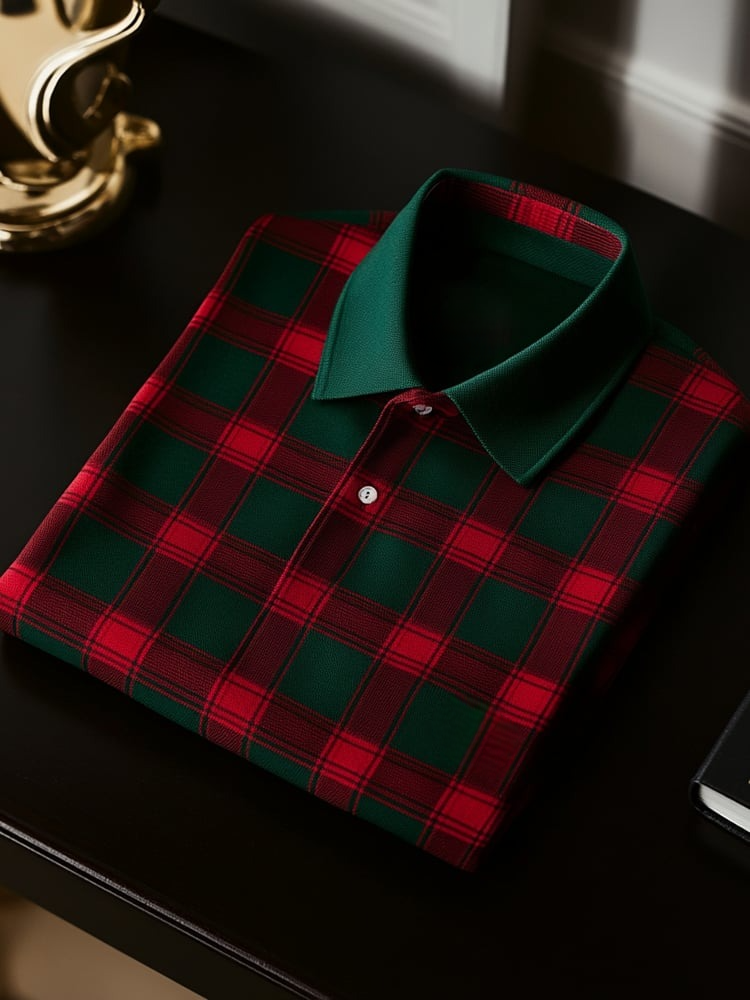 Camisa polo clásico ejecutivo Logo Button de manga corta para hombre