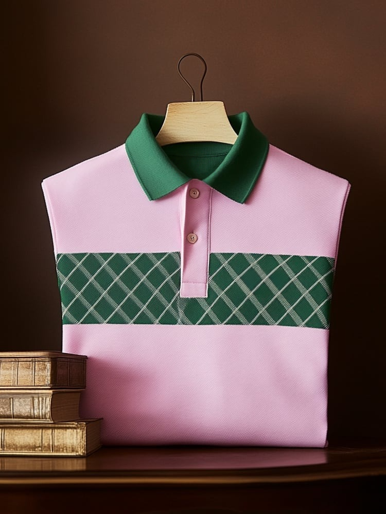 Camisa polo clásico ejecutivo Logo Button de manga corta para hombre