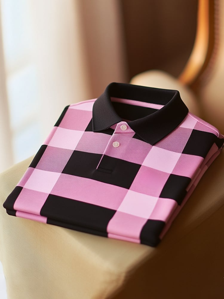 Camisa polo clásico ejecutivo Logo Button de manga corta para hombre