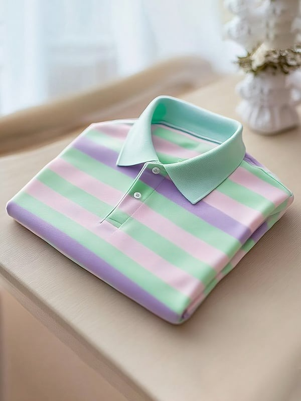 Camisa polo clásico ejecutivo Logo Button de manga corta para hombre