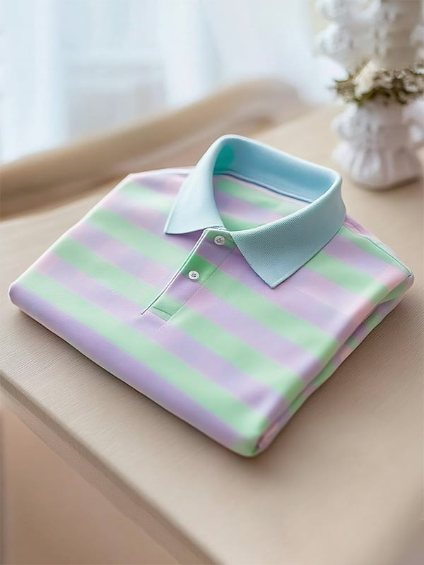 Camisa polo clásico ejecutivo Logo Button de manga corta para hombre