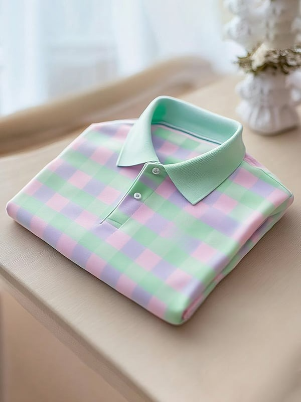 Camisa polo clásico ejecutivo Logo Button de manga corta para hombre