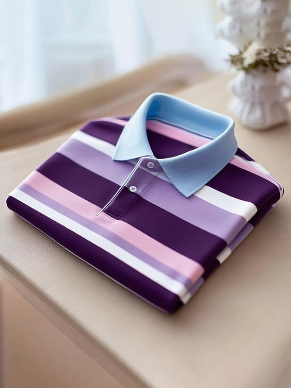Camisa polo clásico ejecutivo Logo Button de manga corta para hombre
