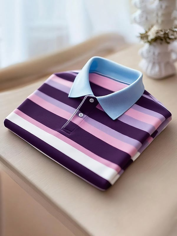 Camisa polo clásico ejecutivo Logo Button de manga corta para hombre