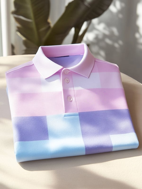 Camisa polo clásico ejecutivo Logo Button de manga corta para hombre
