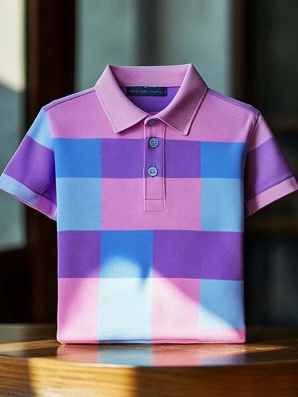 Camisa polo clásico ejecutivo Logo Button de manga corta para hombre