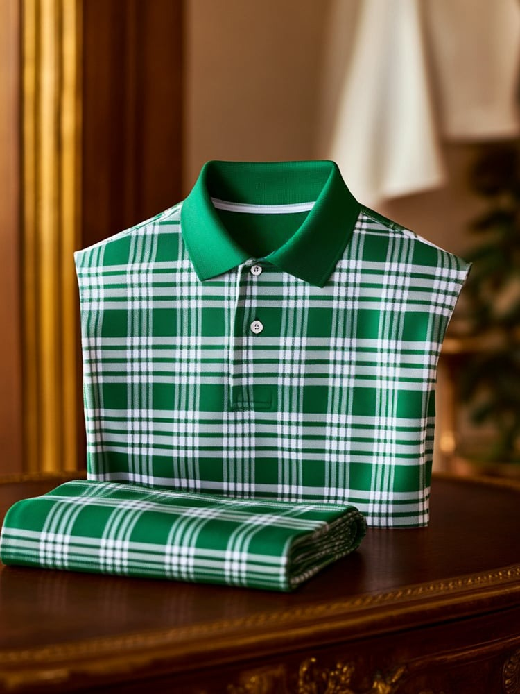 Camisa polo clásico ejecutivo Logo Button de manga corta para hombre